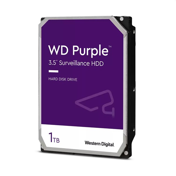 Western Digital 3,5  1000GB belső SATAIII 5400RPM 64MB PURPLE WD11PURZ winchester 3 év