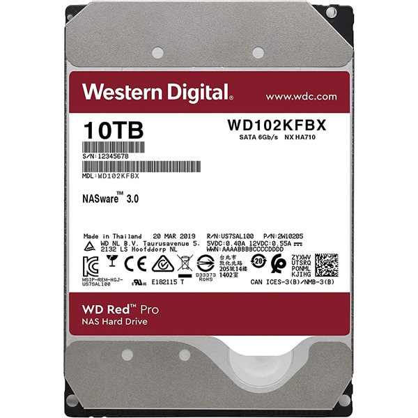 Western Digital 3,5  10000GB belső SATAIII 7200RPM 256MB RED PRO WD102KFBX winchester 5 év